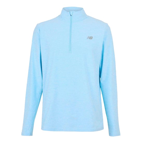 New Balance Heren Space Dye Quarter Zip Top (Licht Blauw) - Image 1