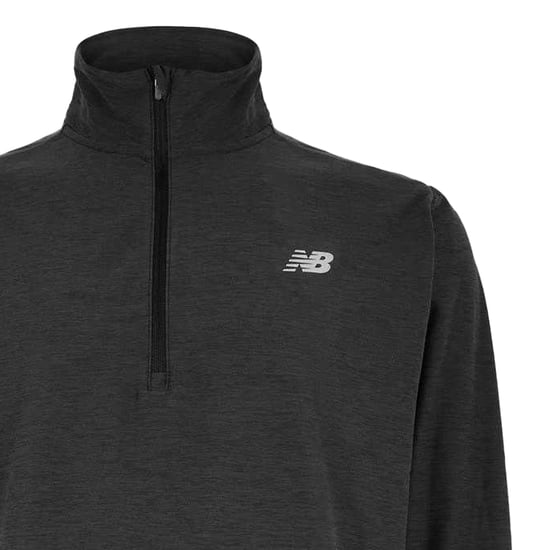 New Balance Heren Space Dye Quarter Zip Top (Zwart) - Image 2