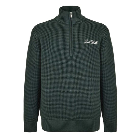 Jack Wills Heren Monty Quarter Zip Trui met lange mouwen (Evergreen) - Image 1