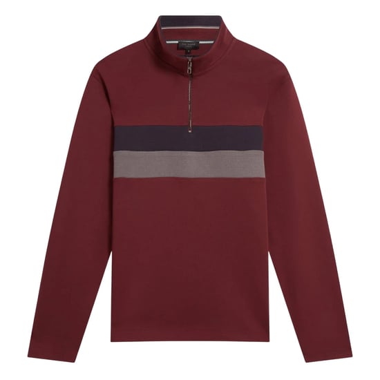 Ted Baker Heren Quarter Zip Fleece Top (Ossenbloed) - Image 1