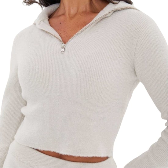 I Saw It First Dames/Dames Trui met Korte Geribde Ritssluiting (Grijs) - Image 4