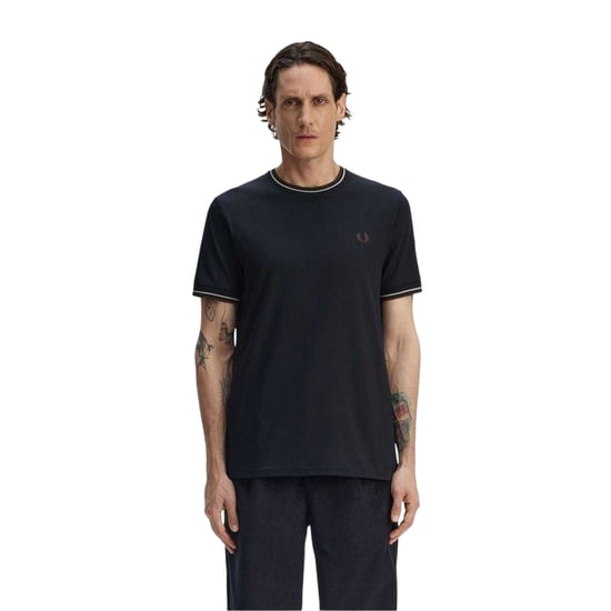 Fred Perry Heren T-shirt met tip (Marineblauw) - Image 1