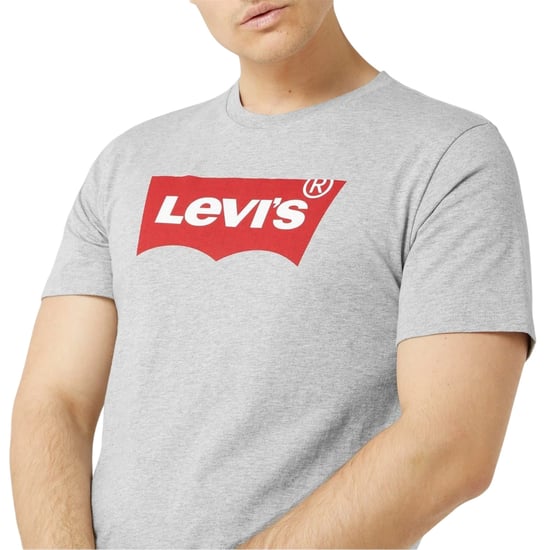 Levis Heren Batwing Logo T-Shirt (Grijs/Rood) - Image 3