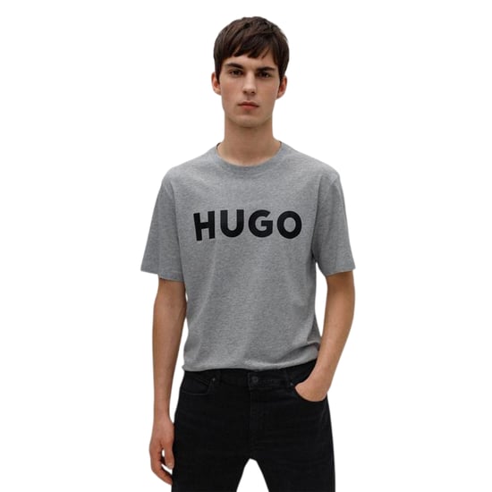 Hugo Heren-T-shirt met Dulivio-logo in contrasterende kleuren (Grijs/Zwart) - Image 2
