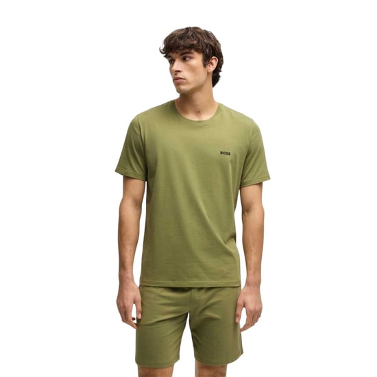 Boss Heren T-shirt met ronde hals en korte mouwen in mix-and-match-stijl (Midden Groen) - Image 3
