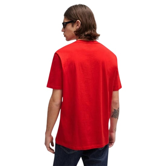 Hugo Heren-T-shirt met Dulivio-logo in contrasterende kleuren (Rood, Wit) - Image 3