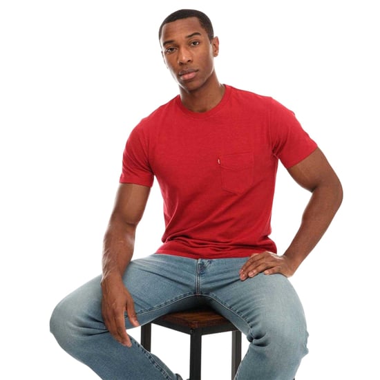 Levis Heren Logo Pocket T-shirt (Rood) - Image 4