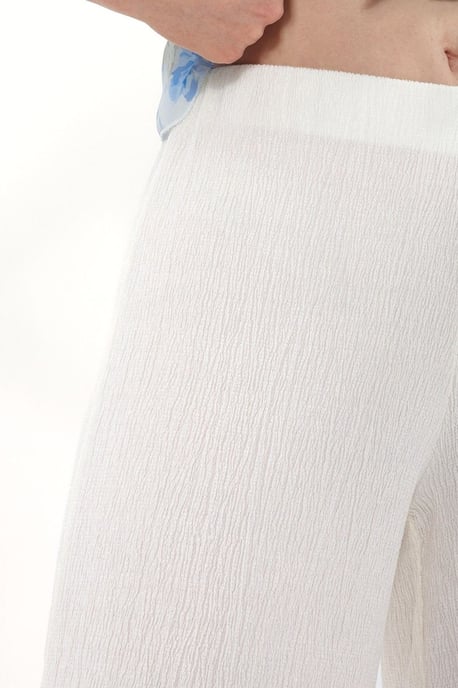 Hoge taille rechte pijpen crêpe broek met split - Image 3