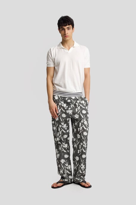 Heren Katoenen Bloemige Breipantalon - Image 1