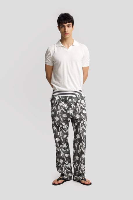 Heren Katoenen Bloemige Breipantalon - Image 2