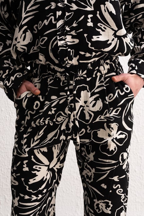 Heren Katoenen Bloemige Breipantalon - Image 4