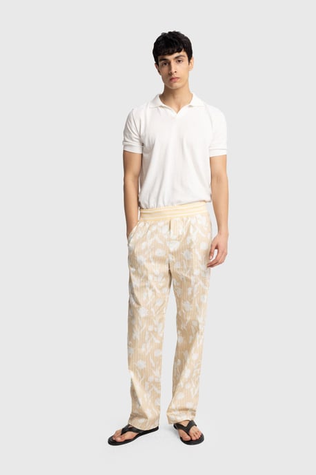 Heren Katoenen Bloemige Breipantalon - Image 2