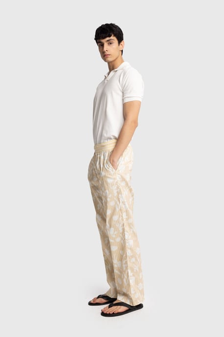 Heren Katoenen Bloemige Breipantalon - Image 4