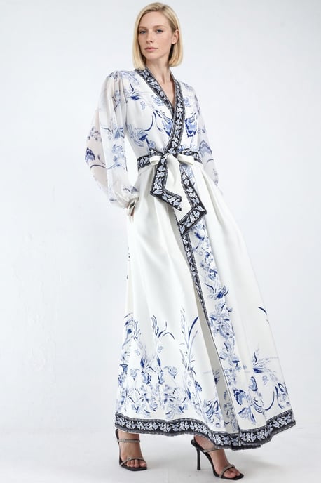 Bloemen V-hals Maxi Wikkeljurk met Ceintuur - Image 2