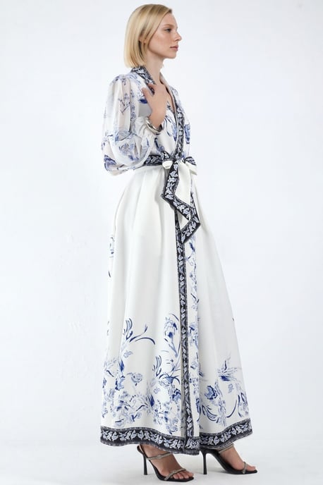 Bloemen V-hals Maxi Wikkeljurk met Ceintuur - Image 3