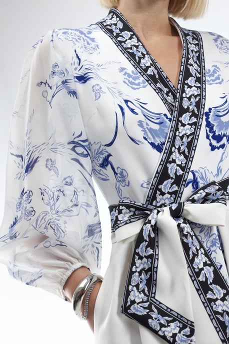 Bloemen V-hals Maxi Wikkeljurk met Ceintuur - Image 4