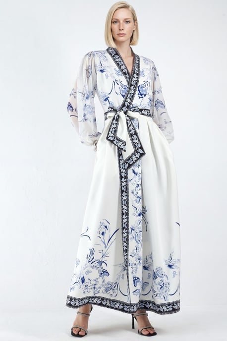 Bloemen V-hals Maxi Wikkeljurk met Ceintuur - Image 5
