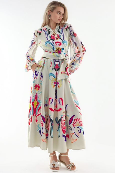 Florale Print Maxi A-Lijn Jurk - Image 1