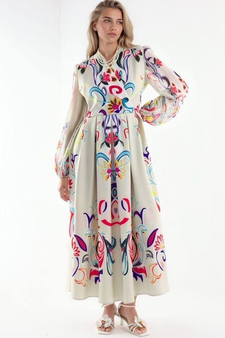 Florale Print Maxi A-Lijn Jurk - Image 5