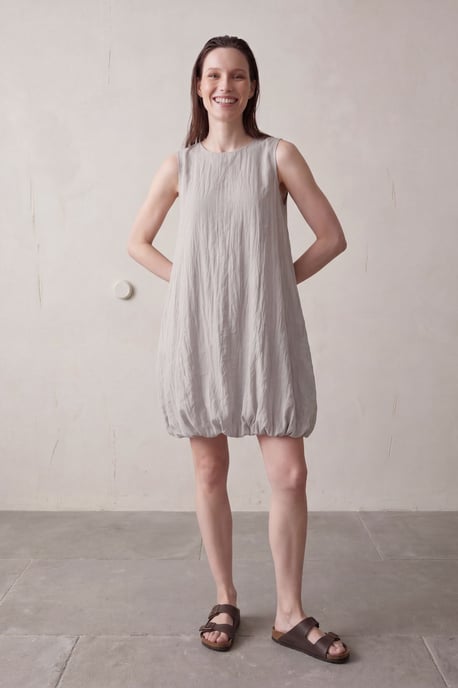 Losse Mini-jurk in Textured Lyocell - Image 2