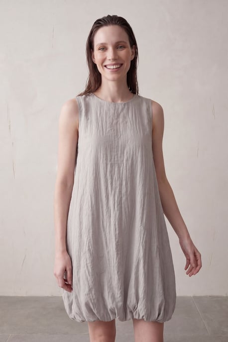 Losse Mini-jurk in Textured Lyocell - Image 3
