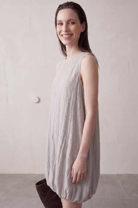 Losse Mini-jurk in Textured Lyocell - Image 6