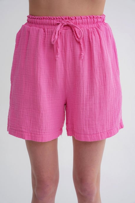 Hoge Taille Geweven Brede-Pijp Shorts - Image 5