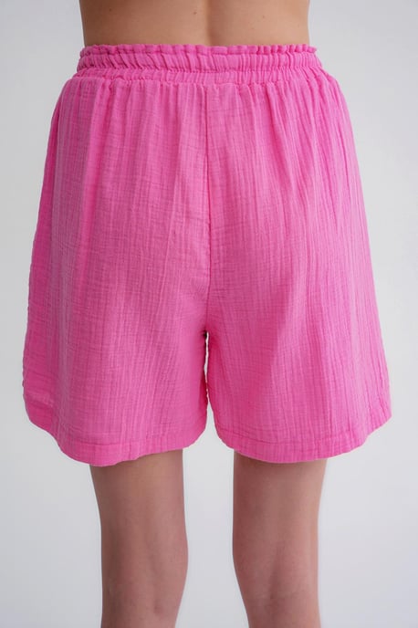 Hoge Taille Geweven Brede-Pijp Shorts - Image 6