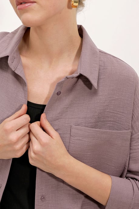 Linnen Gemixt Shirt met Knopen Sluiting - Image 4