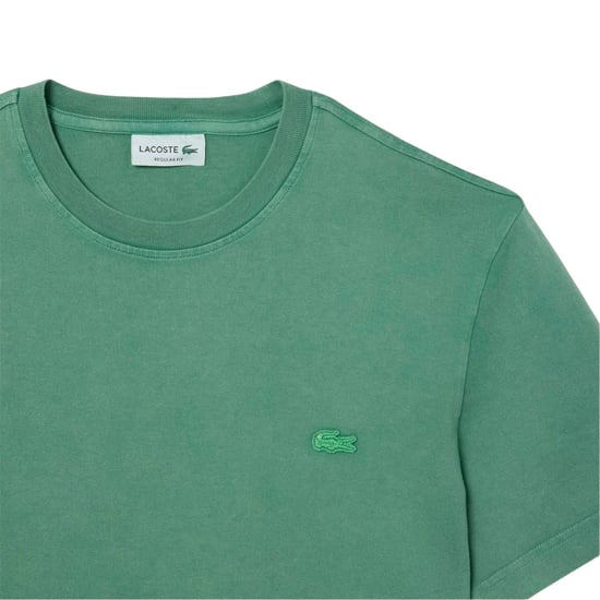 Lacoste Heren Logo Crew Neck Regular T-shirt (Groen) - Image 4