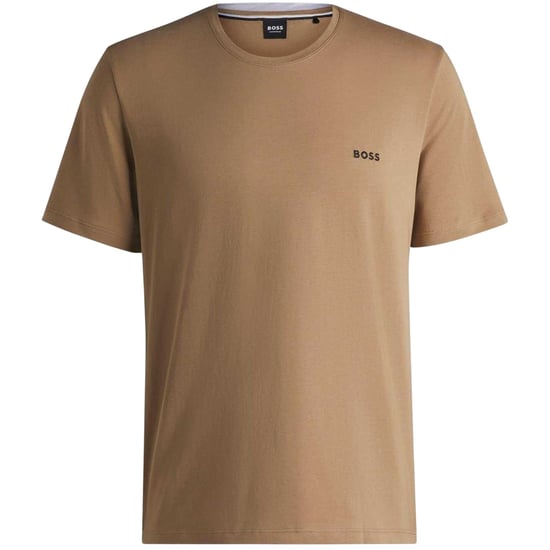 Boss Heren T-shirt met ronde hals en korte mouwen in mix-and-match-stijl (Beige) - Image 1