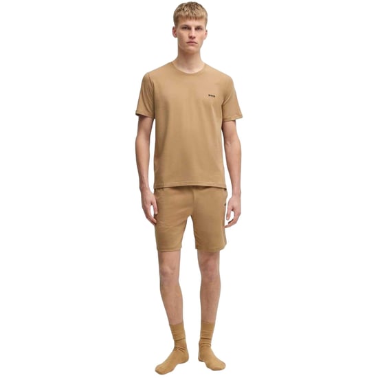 Boss Heren T-shirt met ronde hals en korte mouwen in mix-and-match-stijl (Beige) - Image 5