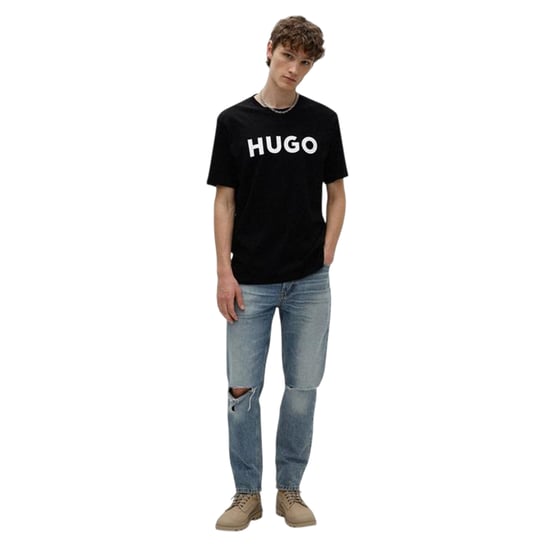 Hugo Heren-T-shirt met Dulivio-logo in contrasterende kleuren (Zwart, Wit) - Image 2