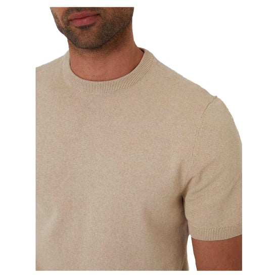 Threadbare Heren Crew Neck Regular T-shirt (Beige) - Image 3