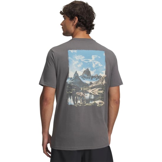 Under Armour Herenberg T-Shirt (Groen, Wit) - Image 2