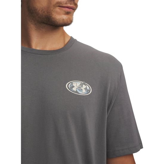 Under Armour Herenberg T-Shirt (Groen, Wit) - Image 3