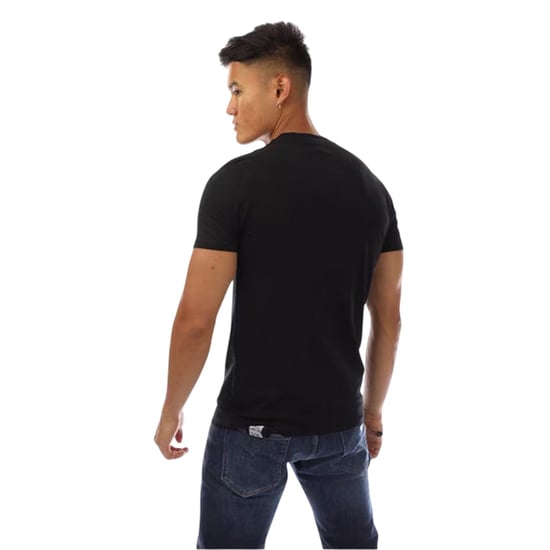 Aquascutum Mannen Shield Logo Crew Neck T-Shirt (Zwart/Wit) - Image 2