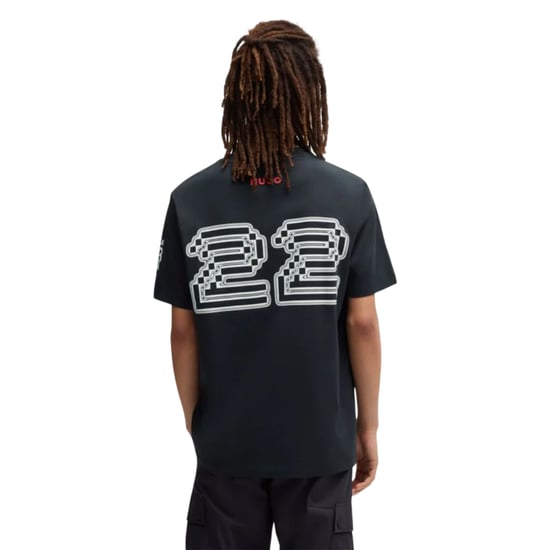 Hugo Heren Tsunoda T-shirt met ronde hals, normale pasvorm (Zwart) - Image 2