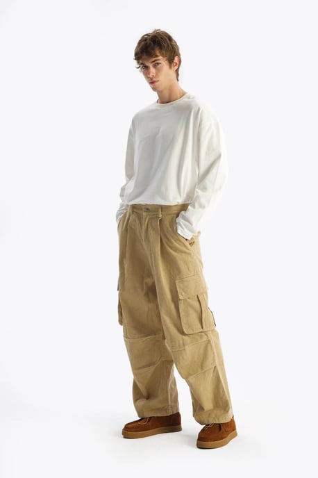 Heren Katoenen Gabardine Wijde Pantalon - Image 3