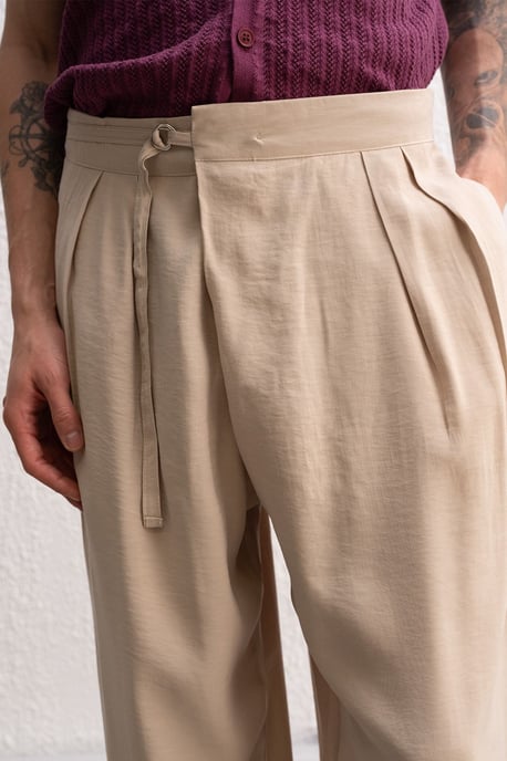 Heren hoge taille wijde been gebreide broek - Image 4