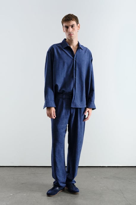 Heren midwaist wijde been gebreide broek - Image 1