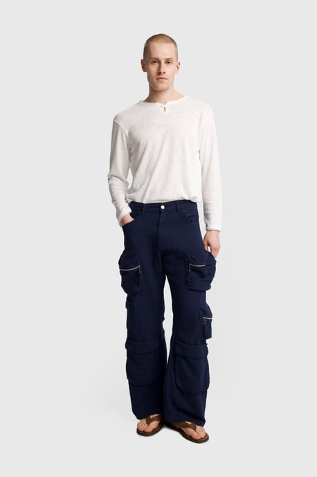 Heren Mid-Waist Wijde Been Gebreide Broek - Image 1