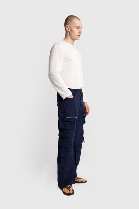 Heren Mid-Waist Wijde Been Gebreide Broek - Image 3