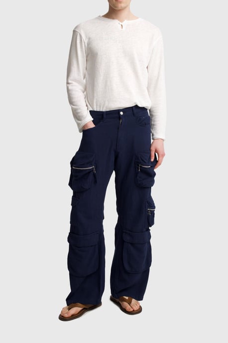 Heren Mid-Waist Wijde Been Gebreide Broek - Image 4