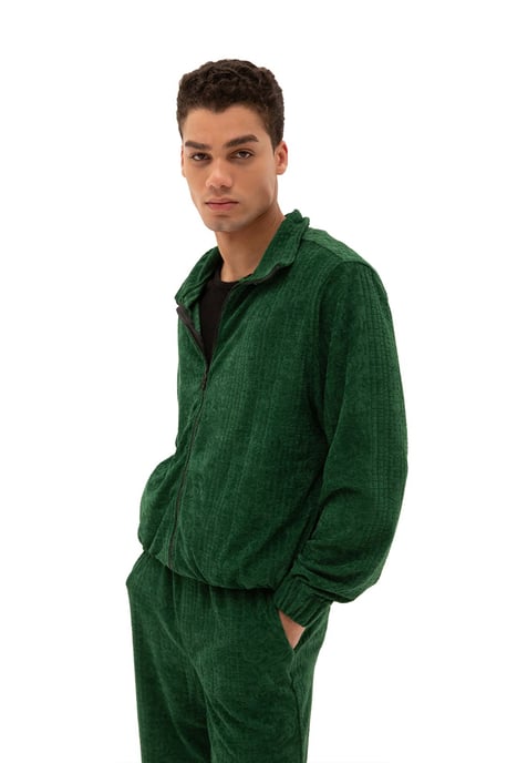 Heren sweatvest van fluweel met rits aan de voorkant - Image 2