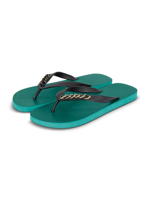 Gouden kleine teenslippers bosgroen - Image 3