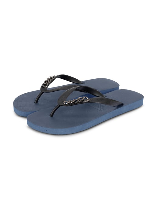 Zilverkleurige kleine teenslipper marineblauw - Image 3
