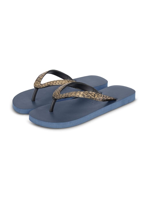 Python Bronze Flip Flop Marineblauw - Image 3