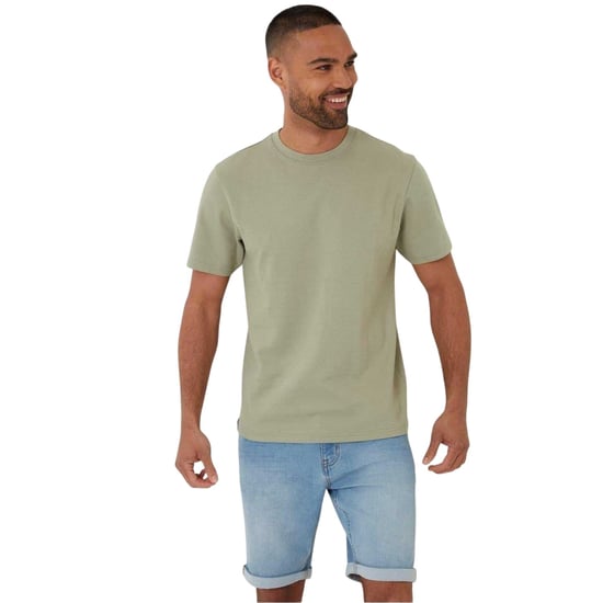 Threadbare Heren-T-shirt met ottoman-print (Salie) - Image 2