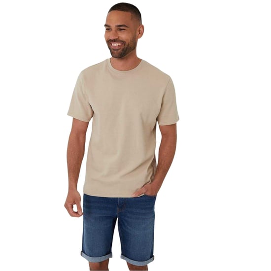 Threadbare Heren-T-shirt met ottoman-print (Steen) - Image 2